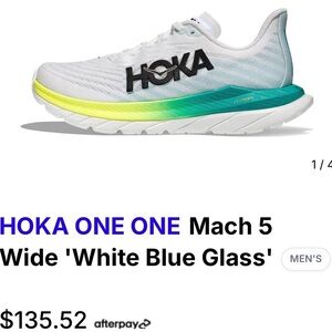 Hoka One One Mach 5 White with Blue and Green Gradient